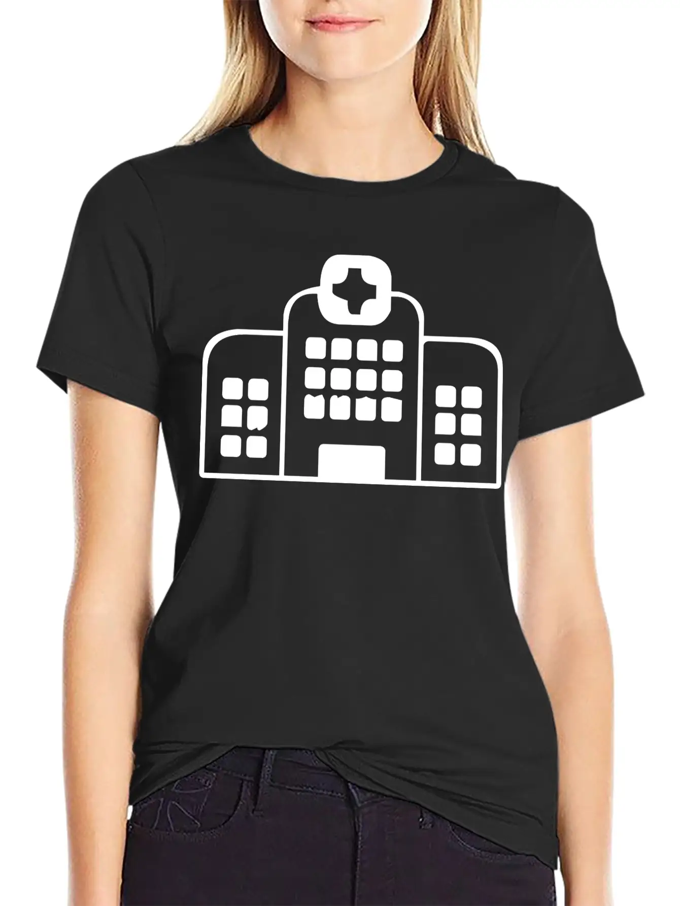 A Large Hospital Building Essential Cotton Tee For Daily Outfits – Unisex Style