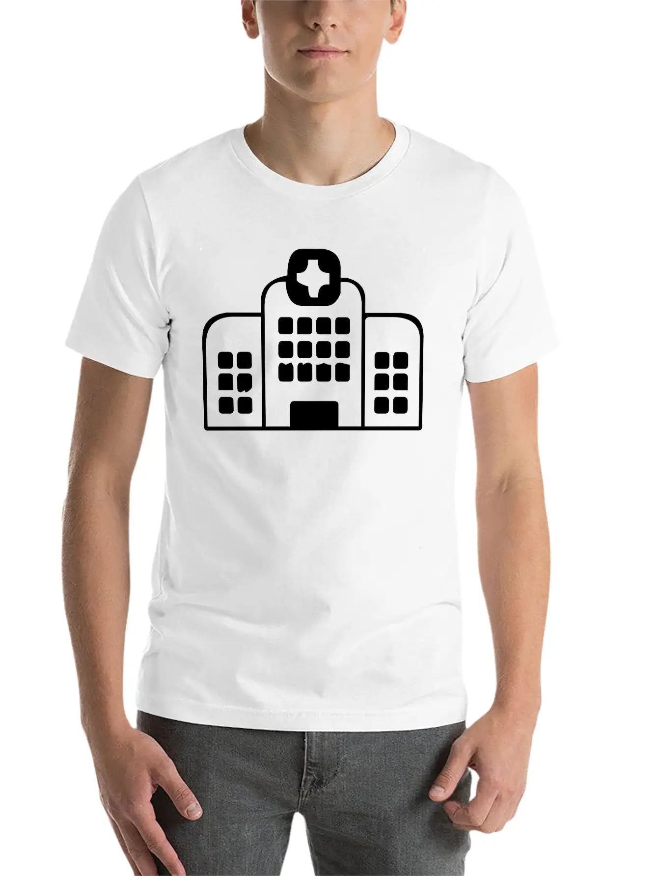 A Large Hospital Building Essential Cotton Tee For Daily Outfits – Unisex Style