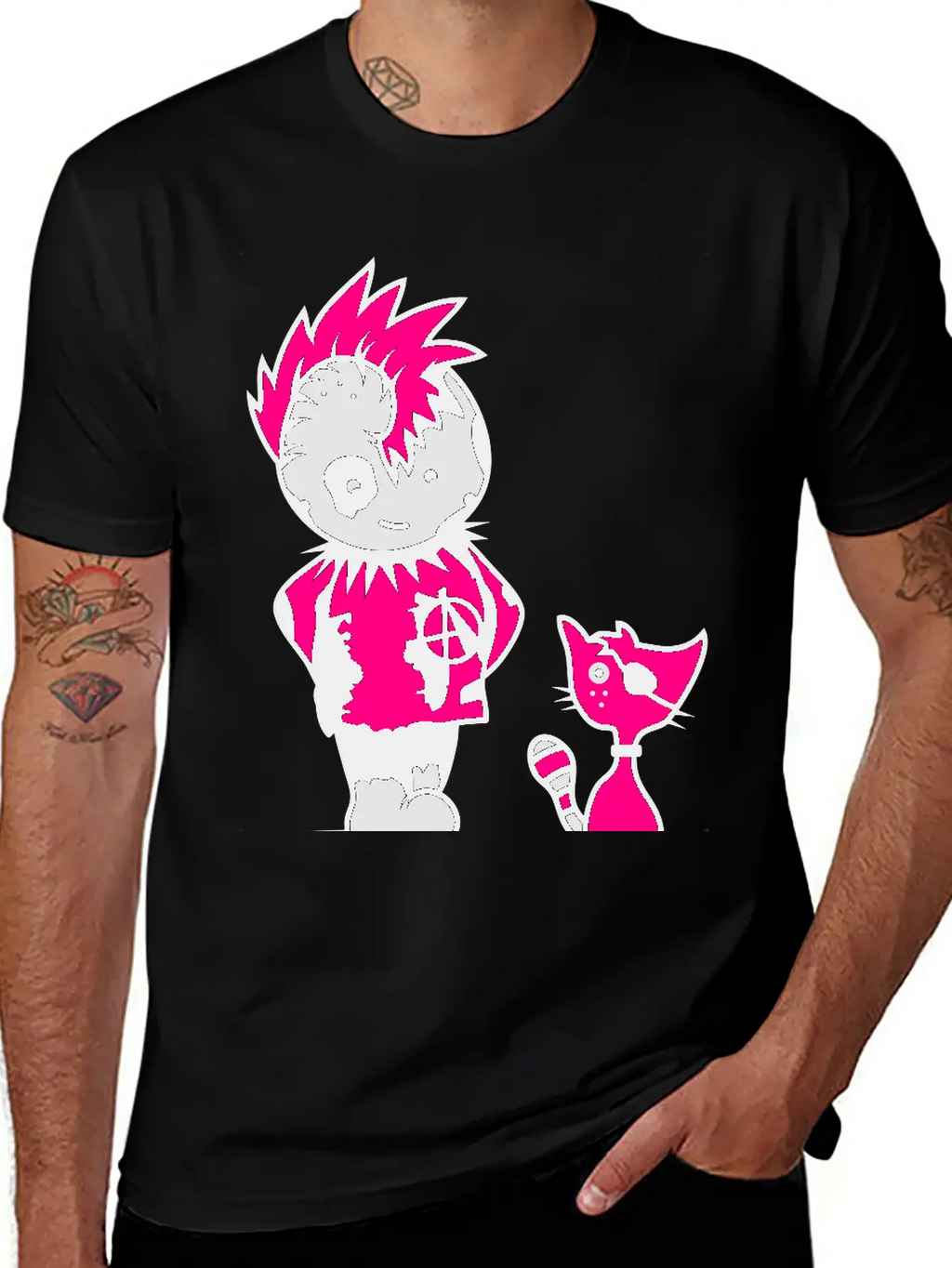 A Little Punk With A Little Cat Breathable Soft Cotton T-Shirt – Timeless Casual Look