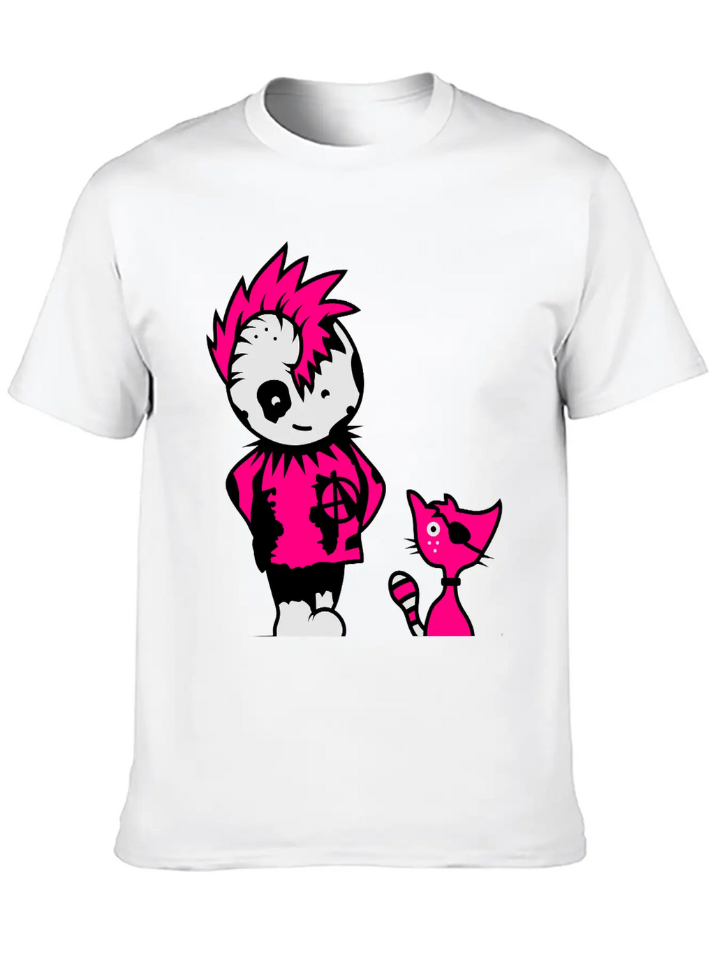 A Little Punk With A Little Cat Breathable Soft Cotton T-Shirt – Timeless Casual Look