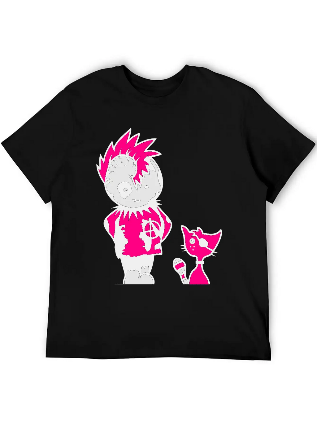 A Little Punk With A Little Cat Breathable Soft Cotton T-Shirt – Timeless Casual Look
