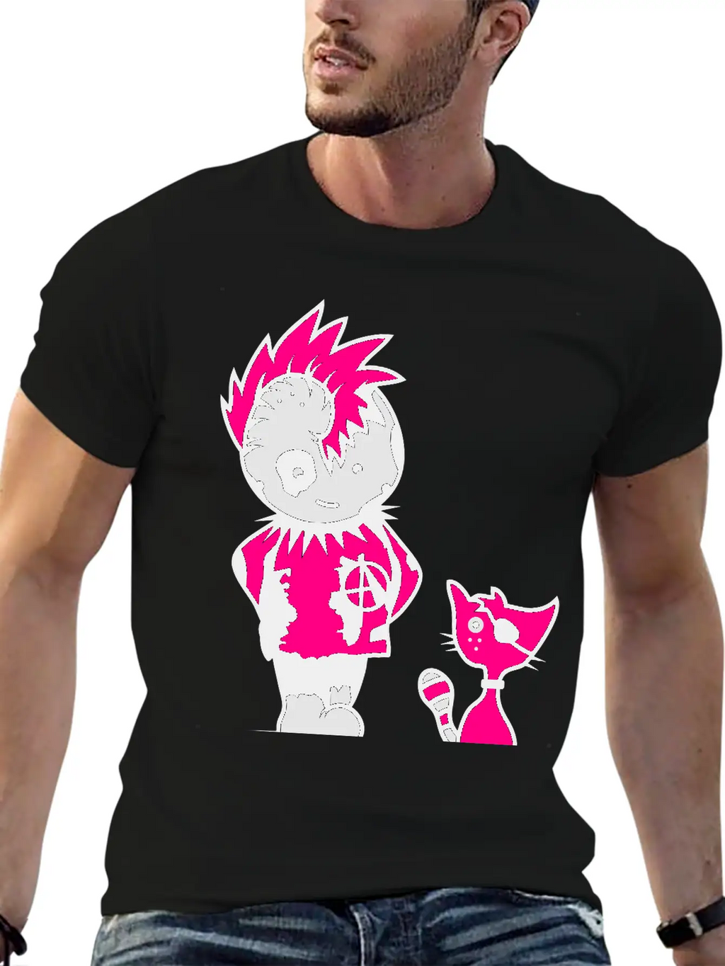 A Little Punk With A Little Cat Breathable Soft Cotton T-Shirt – Timeless Casual Look