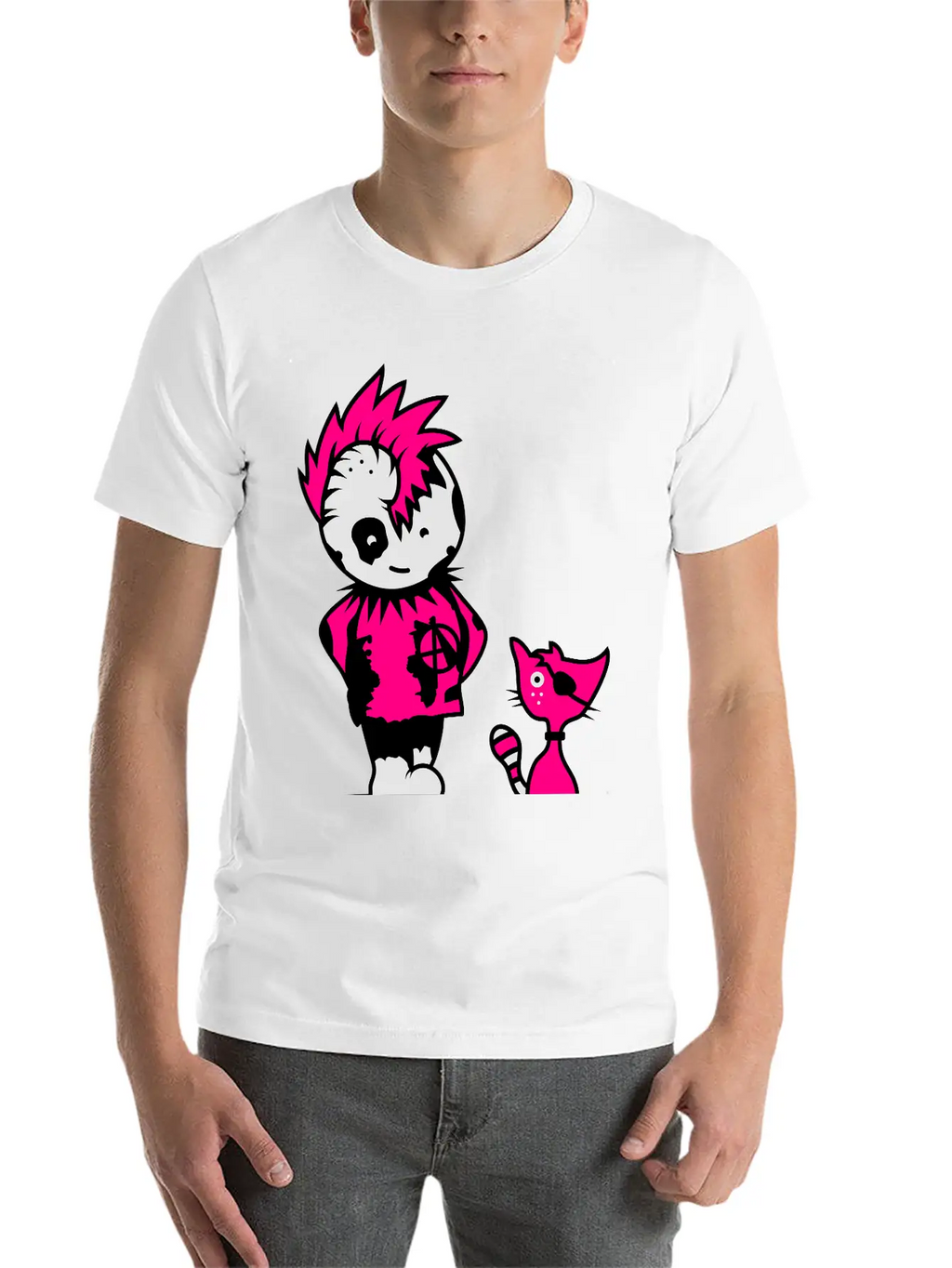A Little Punk With A Little Cat Breathable Soft Cotton T-Shirt – Timeless Casual Look