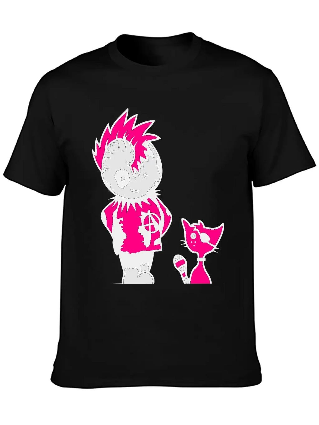 A Little Punk With A Little Cat Breathable Soft Cotton T-Shirt – Timeless Casual Look