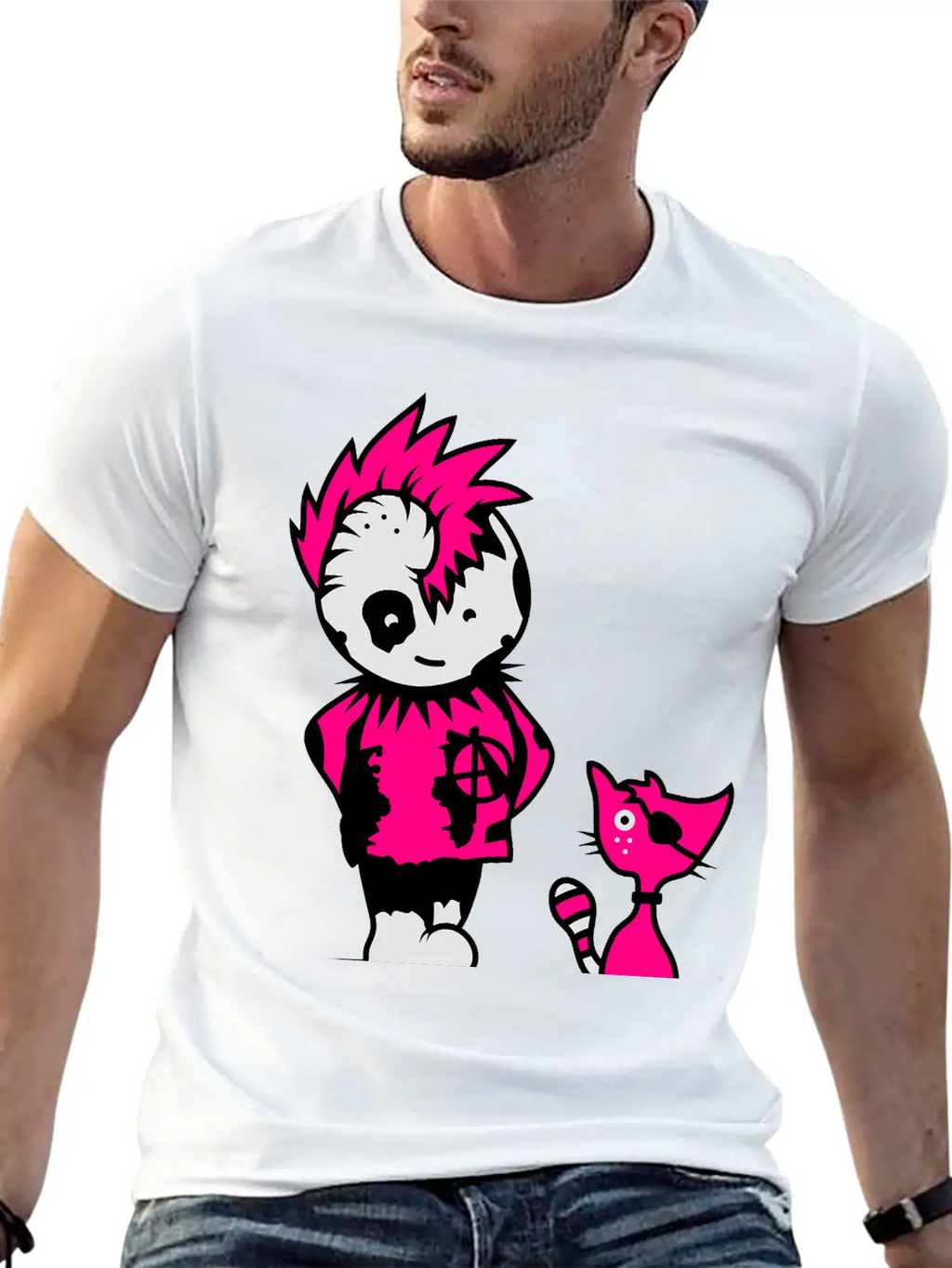 A Little Punk With A Little Cat Breathable Soft Cotton T-Shirt – Timeless Casual Look