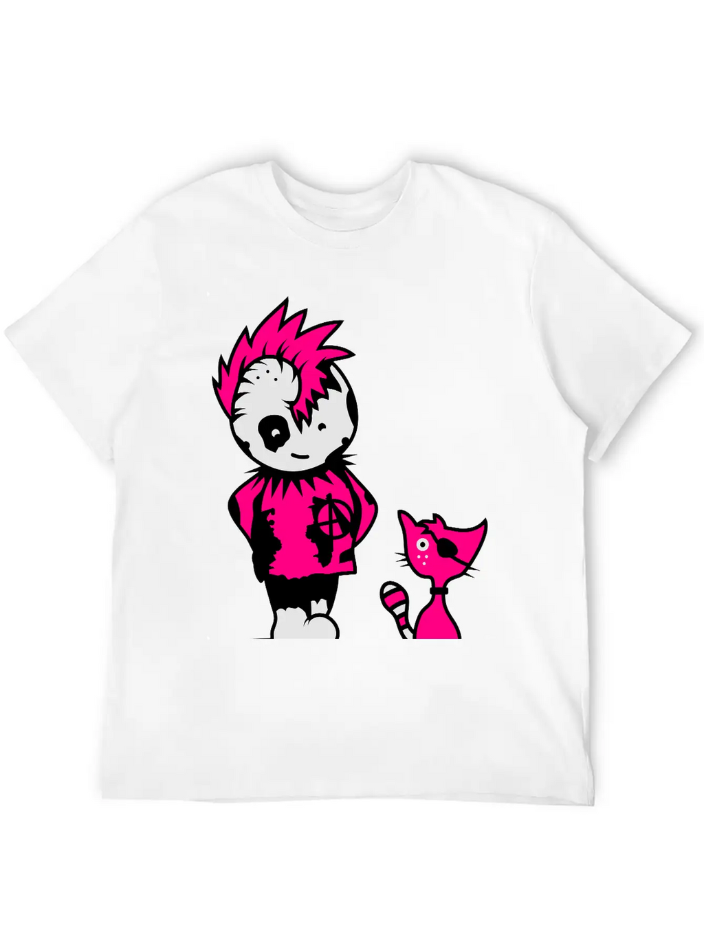A Little Punk With A Little Cat Breathable Soft Cotton T-Shirt – Timeless Casual Look