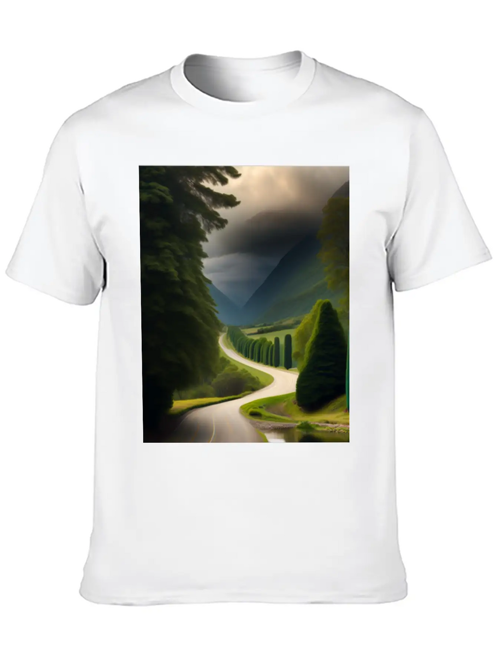 A Meandering Pathway With A Tunnel Of Trees Arched Breathable Soft Cotton T-Shirt – Timeless Casual Look
