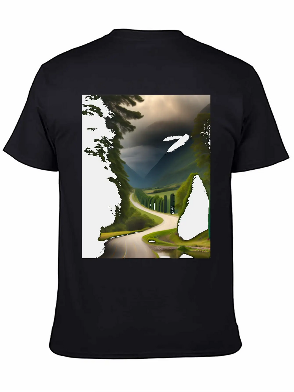 A Meandering Pathway With A Tunnel Of Trees Arched Breathable Soft Cotton T-Shirt – Timeless Casual Look