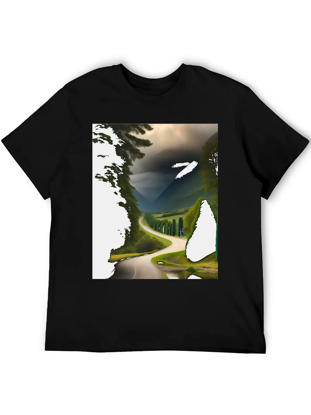 A Meandering Pathway With A Tunnel Of Trees Arched Breathable Soft Cotton T-Shirt – Timeless Casual Look