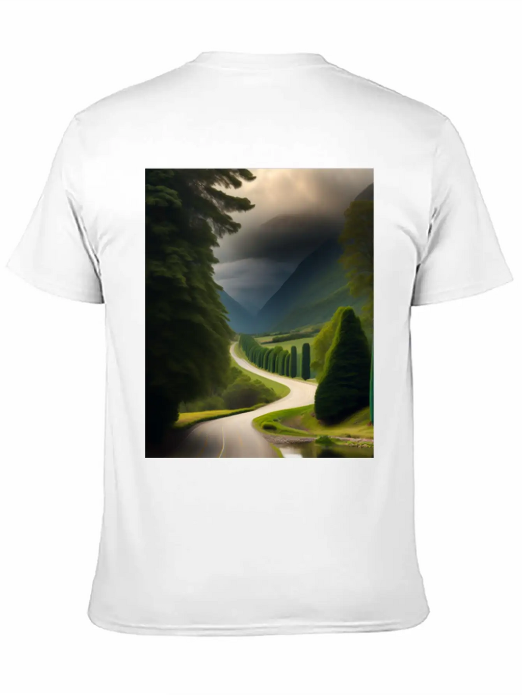 A Meandering Pathway With A Tunnel Of Trees Arched Breathable Soft Cotton T-Shirt – Timeless Casual Look