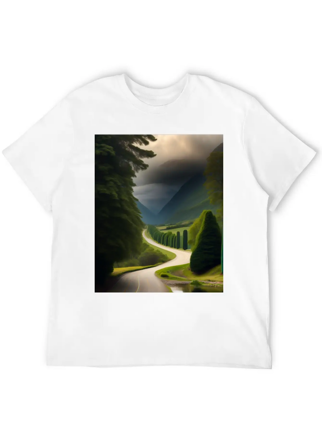 A Meandering Pathway With A Tunnel Of Trees Arched Breathable Soft Cotton T-Shirt – Timeless Casual Look