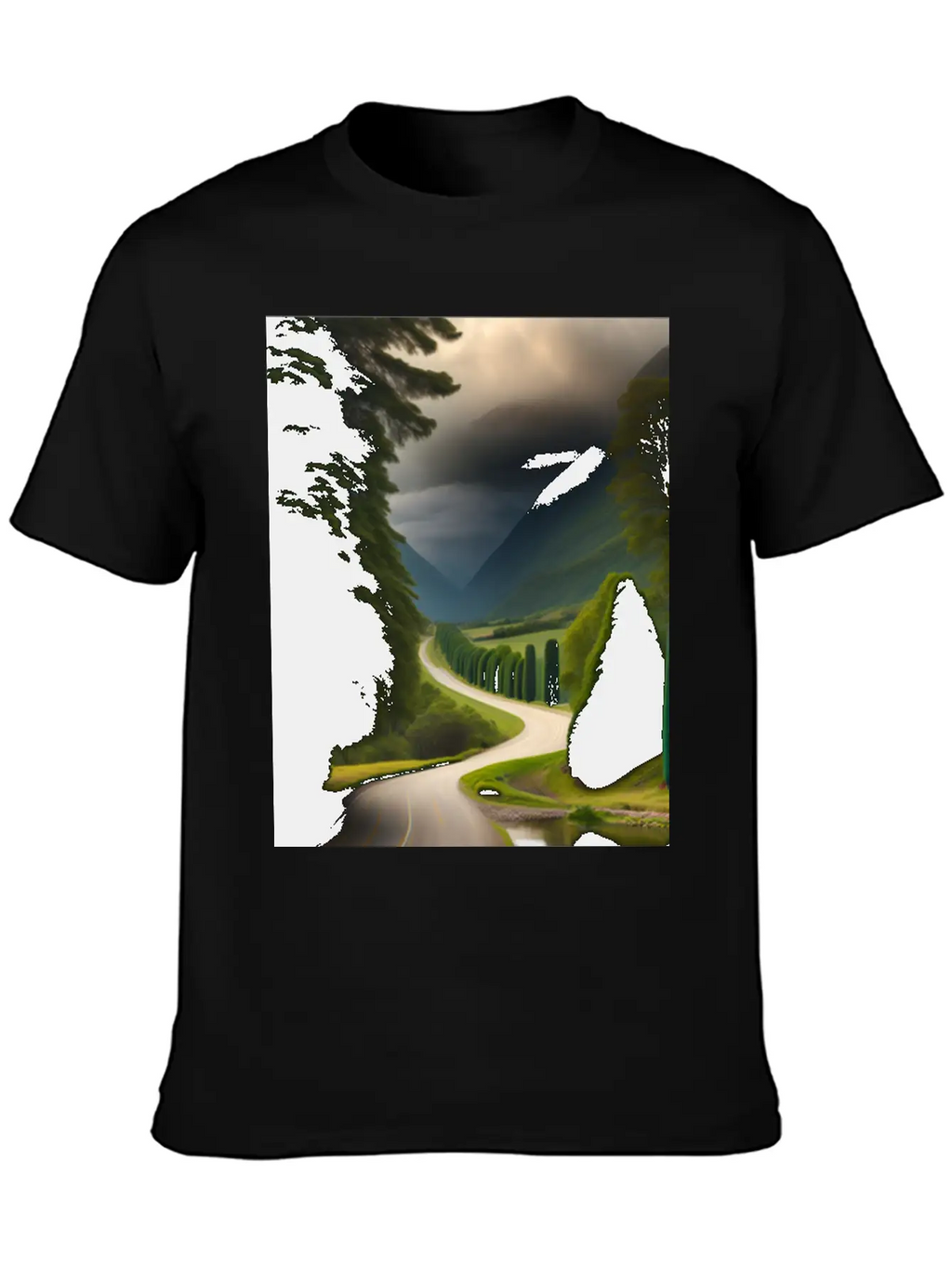 A Meandering Pathway With A Tunnel Of Trees Arched Breathable Soft Cotton T-Shirt – Timeless Casual Look