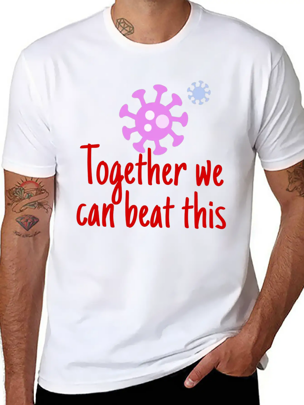 A Message To Beat Coronavirus Stylish Everyday T-Shirt – Unisex Basic Cotton Tee