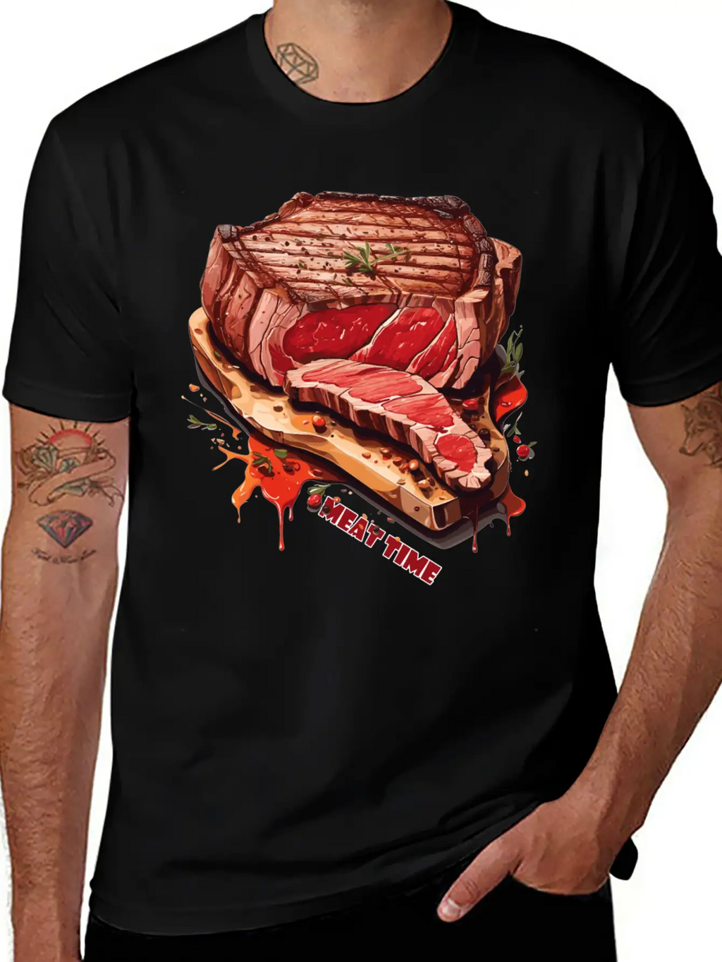 A Piece Of Meat Design Unisex Casual T-Shirt – Clean Design For Daily Comfort