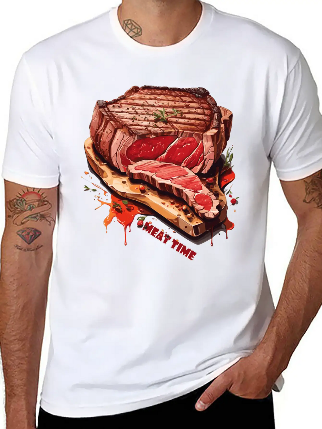 A Piece Of Meat Design Unisex Casual T-Shirt – Clean Design For Daily Comfort