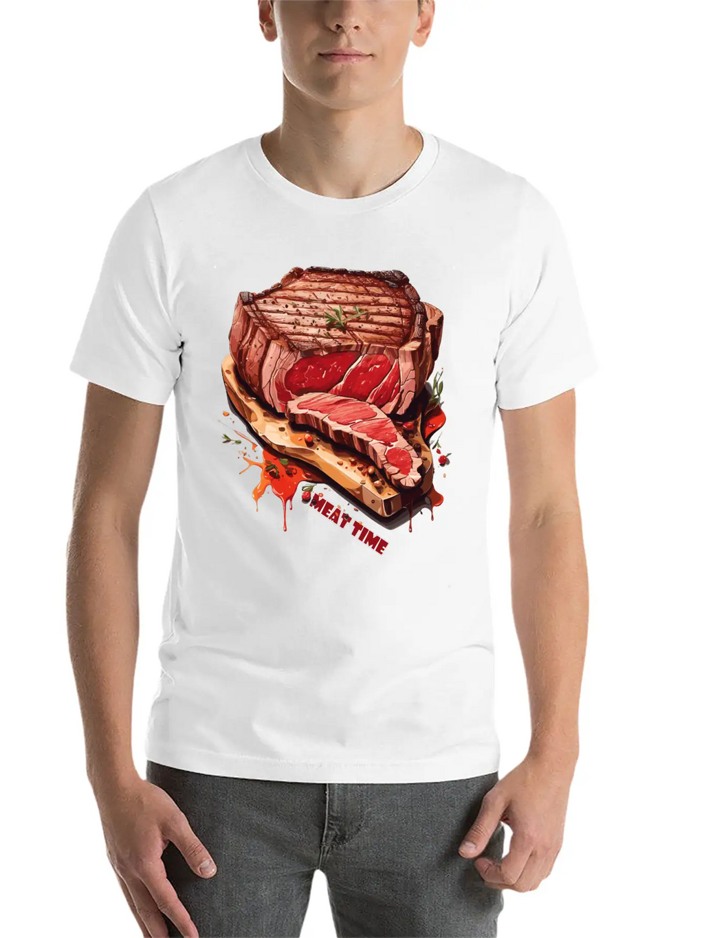 A Piece Of Meat Design Unisex Casual T-Shirt – Clean Design For Daily Comfort