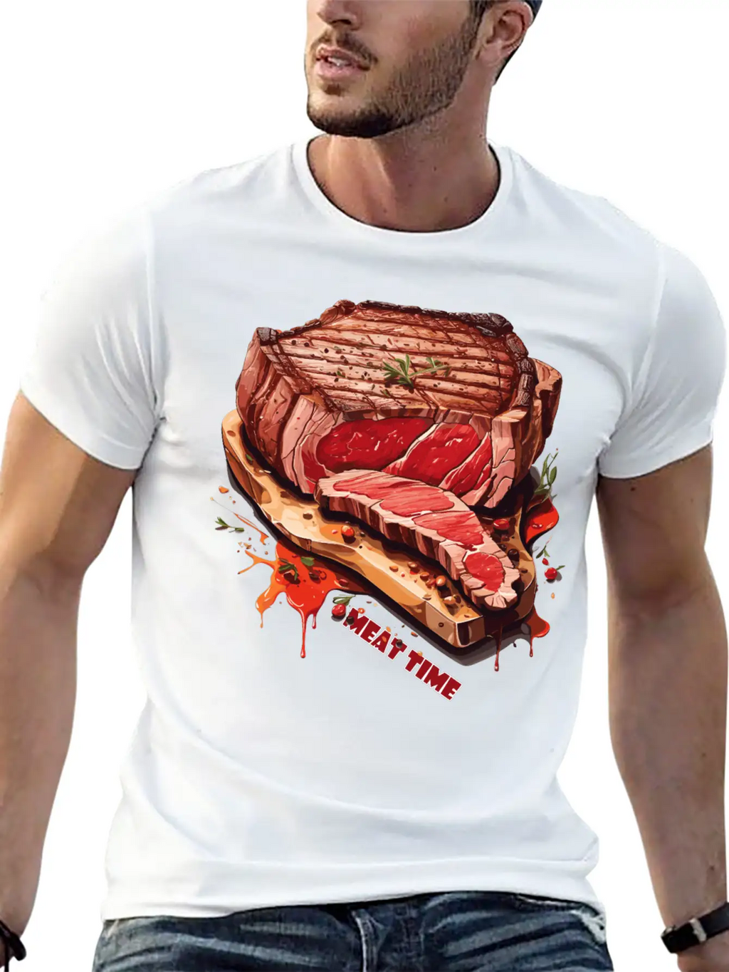 A Piece Of Meat Design Unisex Casual T-Shirt – Clean Design For Daily Comfort