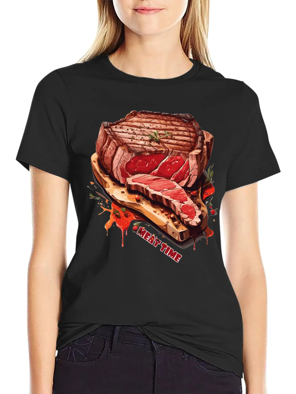 A Piece Of Meat Design Unisex Casual T-Shirt – Clean Design For Daily Comfort