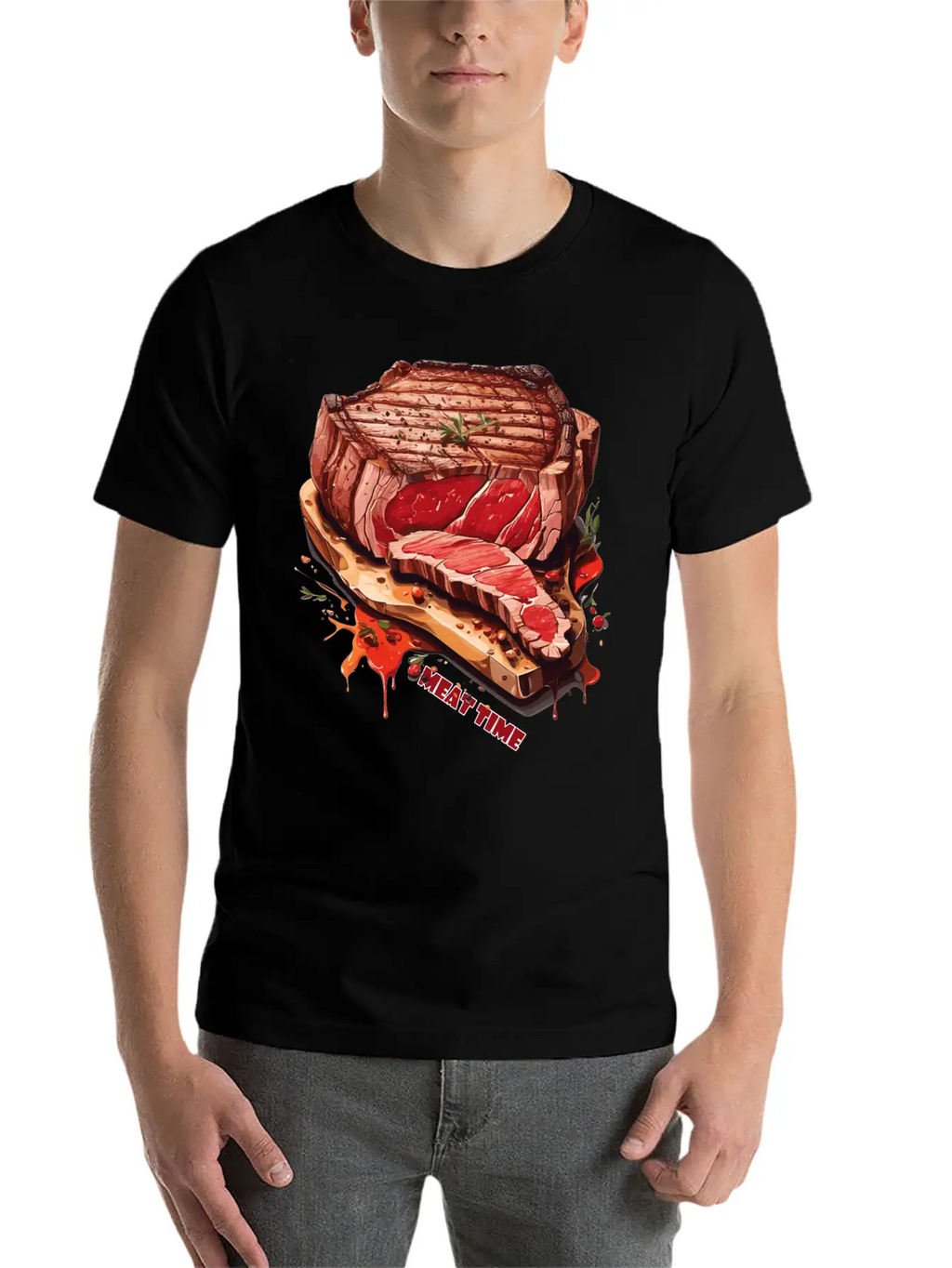 A Piece Of Meat Design Unisex Casual T-Shirt – Clean Design For Daily Comfort