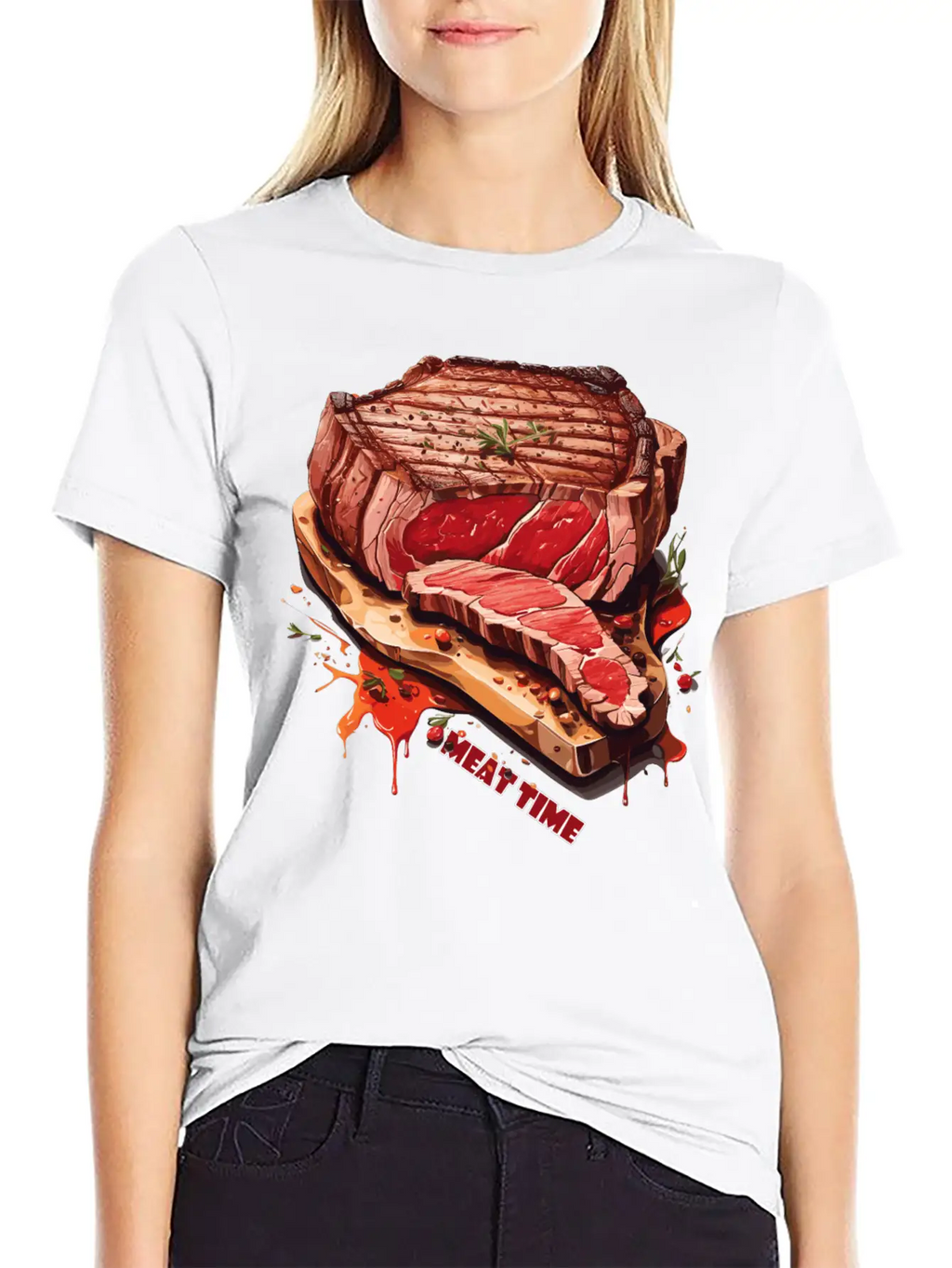 A Piece Of Meat Design Unisex Casual T-Shirt – Clean Design For Daily Comfort