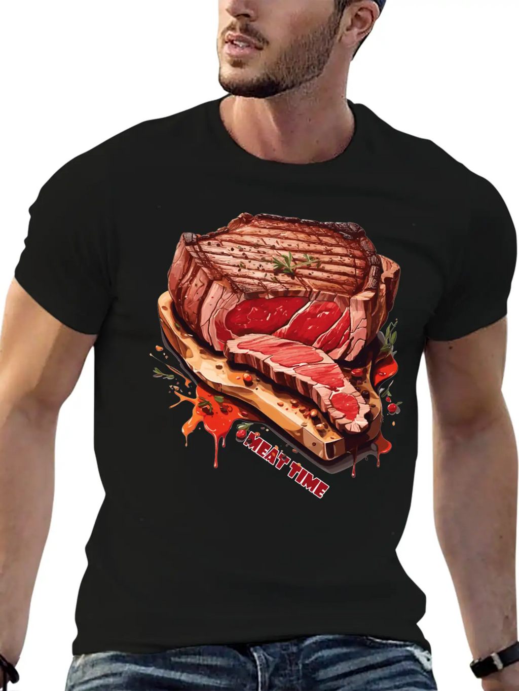 A Piece Of Meat Design Unisex Casual T-Shirt – Clean Design For Daily Comfort