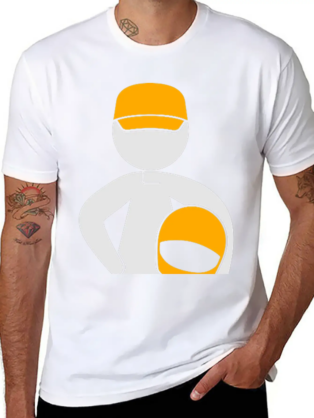 A Racer With Helmet Casual Graphic T-Shirt – Simple And Comfortable Daily Wear