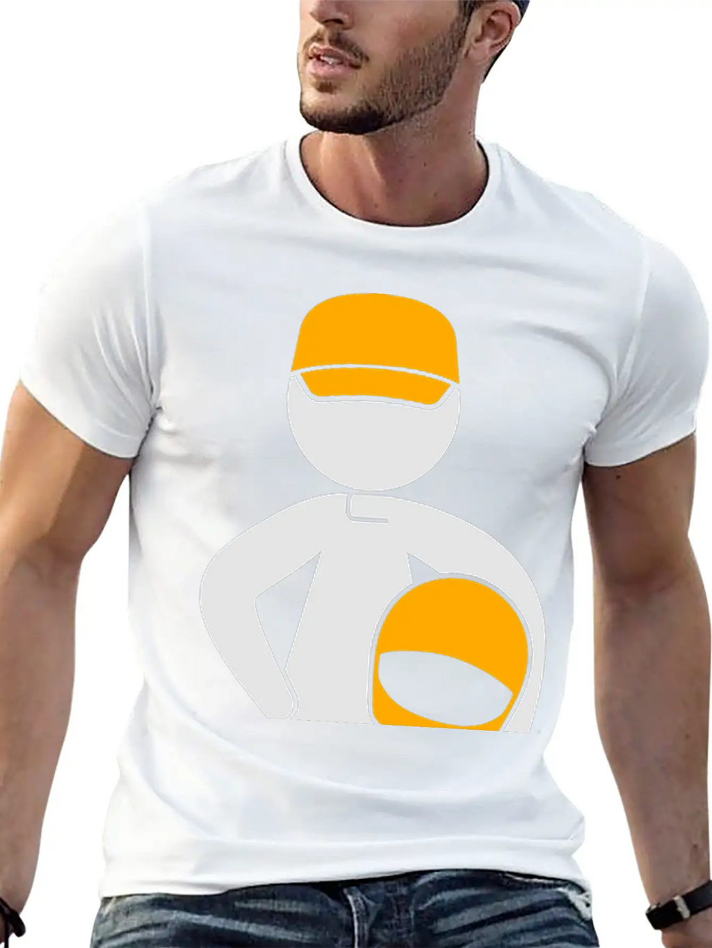 A Racer With Helmet Casual Graphic T-Shirt – Simple And Comfortable Daily Wear