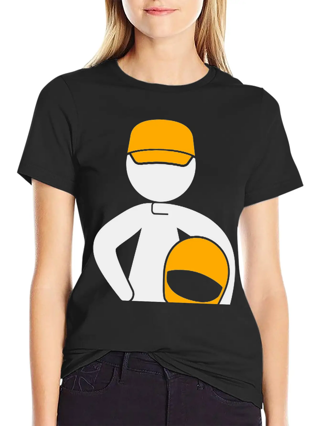 A Racer With Helmet Casual Graphic T-Shirt – Simple And Comfortable Daily Wear