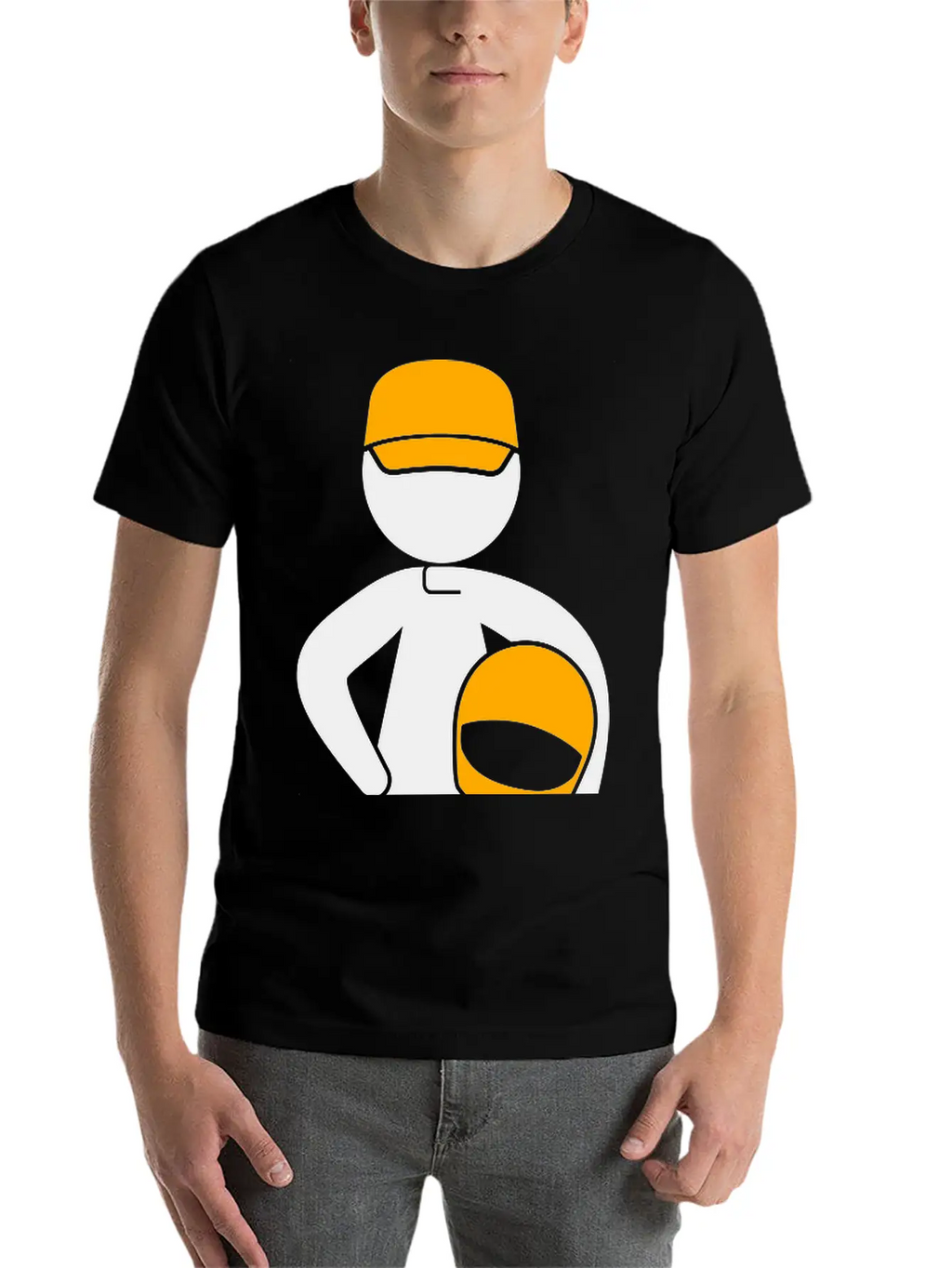 A Racer With Helmet Casual Graphic T-Shirt – Simple And Comfortable Daily Wear