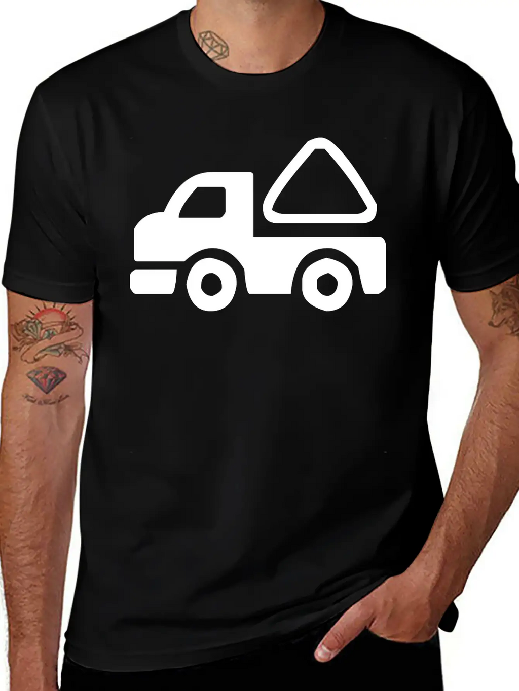 A Small Construction Truck Casual Graphic T-Shirt – Simple And Comfortable Daily Wear