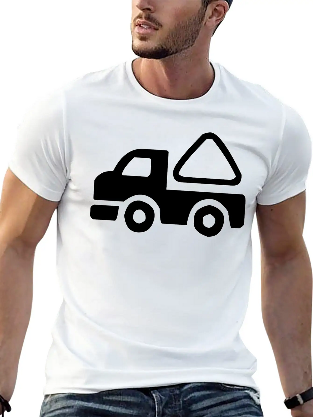 A Small Construction Truck Casual Graphic T-Shirt – Simple And Comfortable Daily Wear