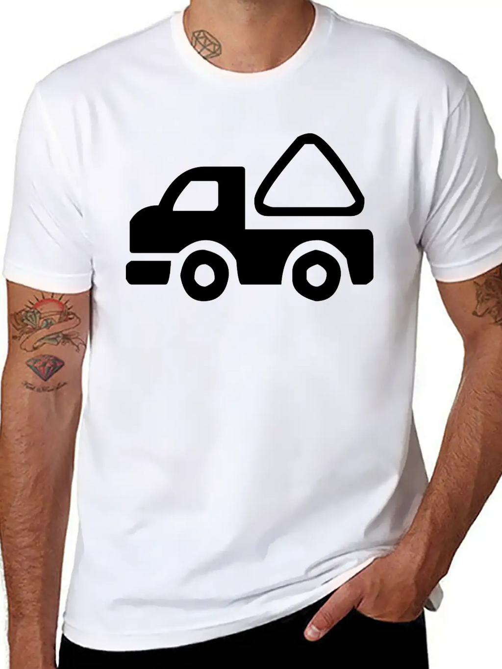 A Small Construction Truck Casual Graphic T-Shirt – Simple And Comfortable Daily Wear