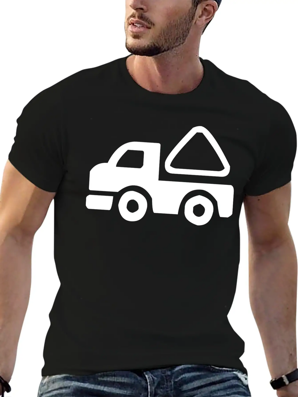 A Small Construction Truck Casual Graphic T-Shirt – Simple And Comfortable Daily Wear