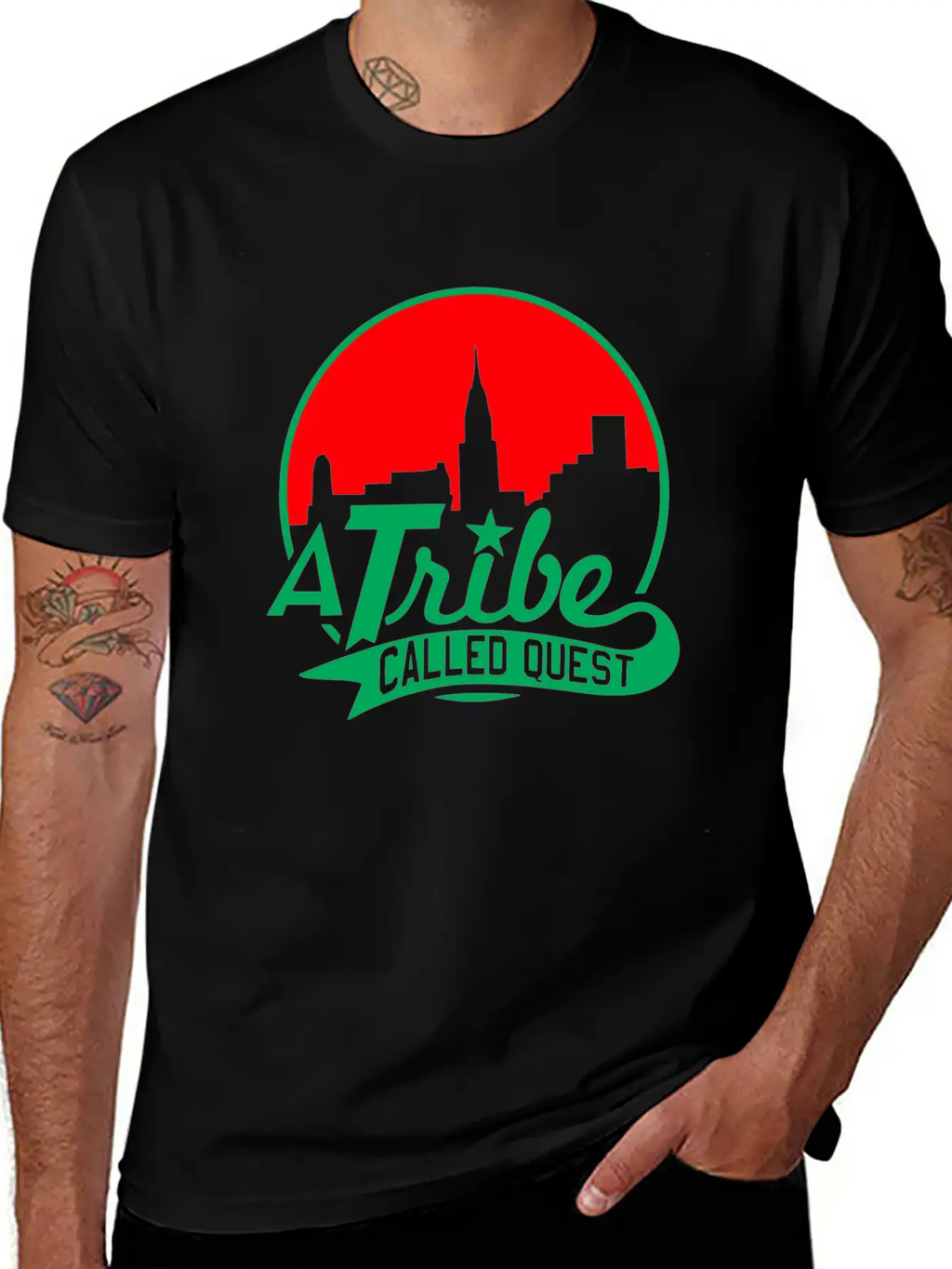 A_tribe_called_quest_green_red Essential Cotton Tee For Daily Outfits – Unisex Style