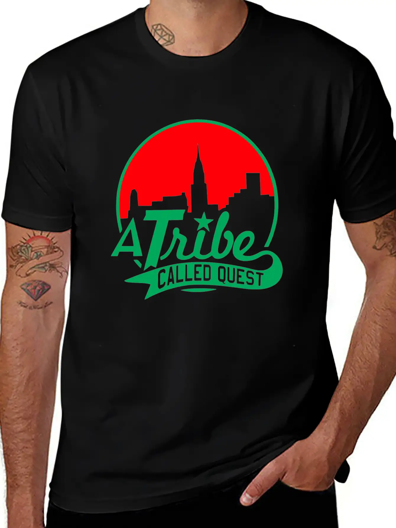 A_tribe_called_quest_green_red Essential Cotton Tee For Daily Outfits – Unisex Style