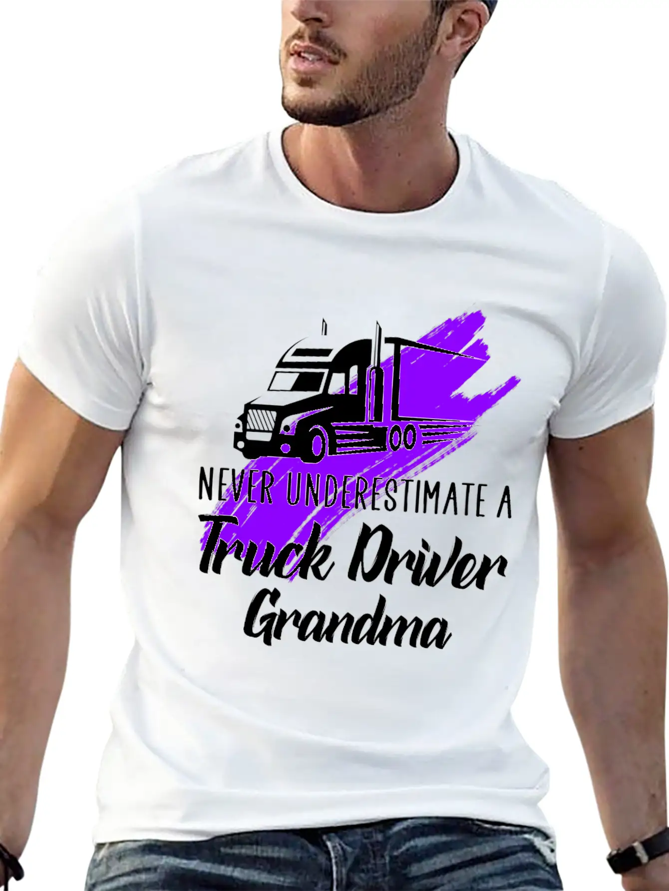 A Truck Driver Grandma Unisex Casual T-Shirt – Clean Design For Daily Comfort
