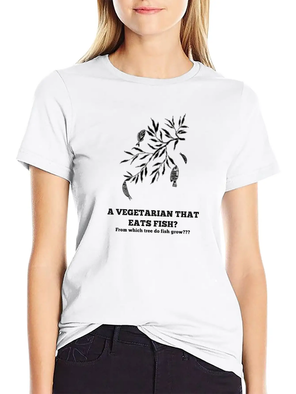 A Vegetarian That Eats Fish? Breathable Soft Cotton T-Shirt – Timeless Casual Look