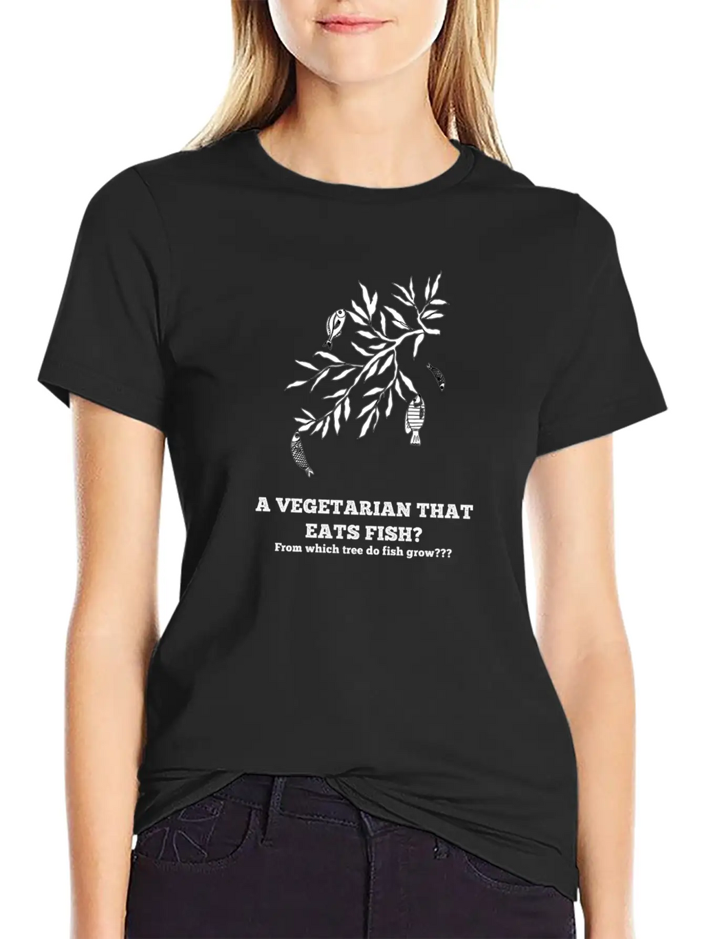 A Vegetarian That Eats Fish? Breathable Soft Cotton T-Shirt – Timeless Casual Look
