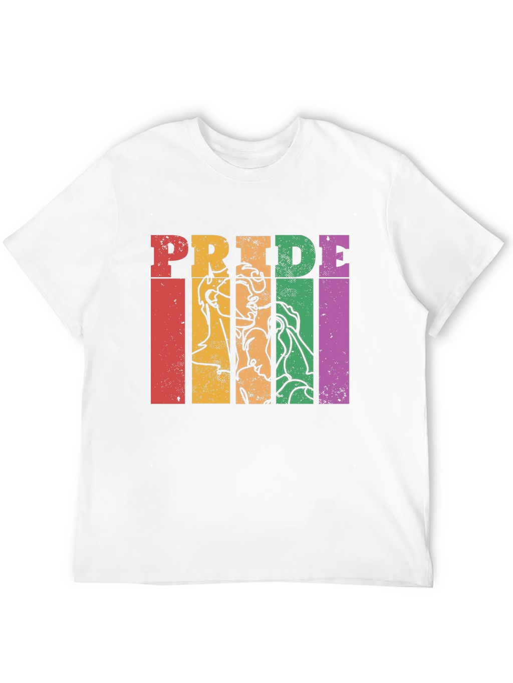 Pride Graphic Tee - Retro Rainbow Design