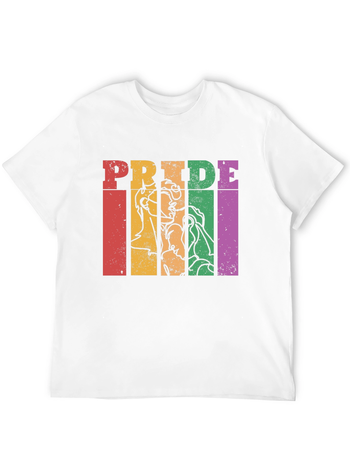 Pride Graphic Tee - Retro Rainbow Design