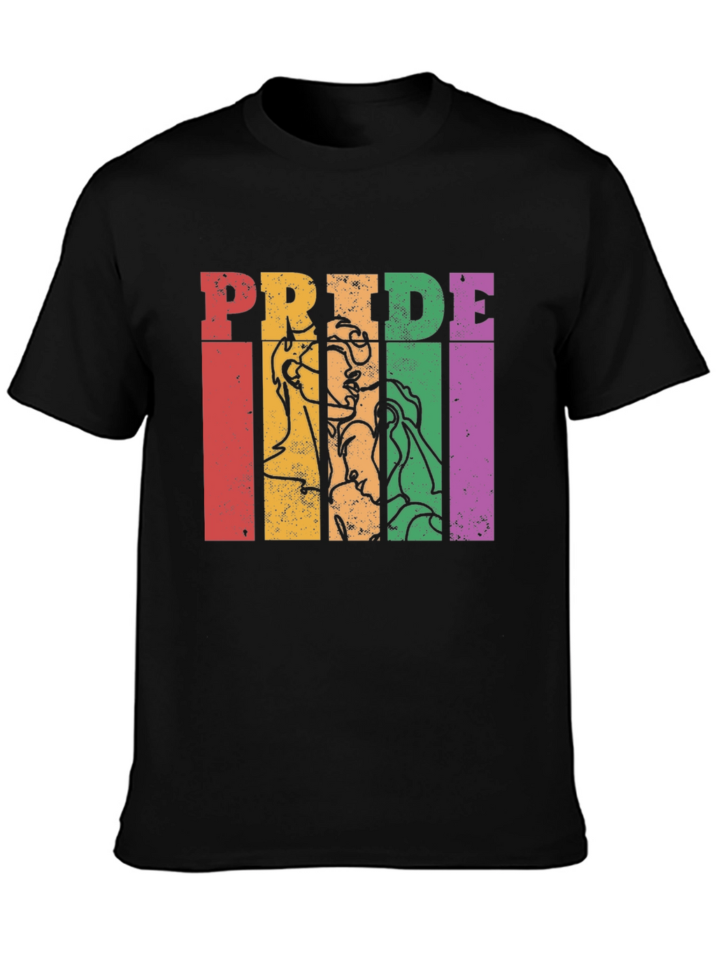 Pride Graphic Tee - Retro Rainbow Design