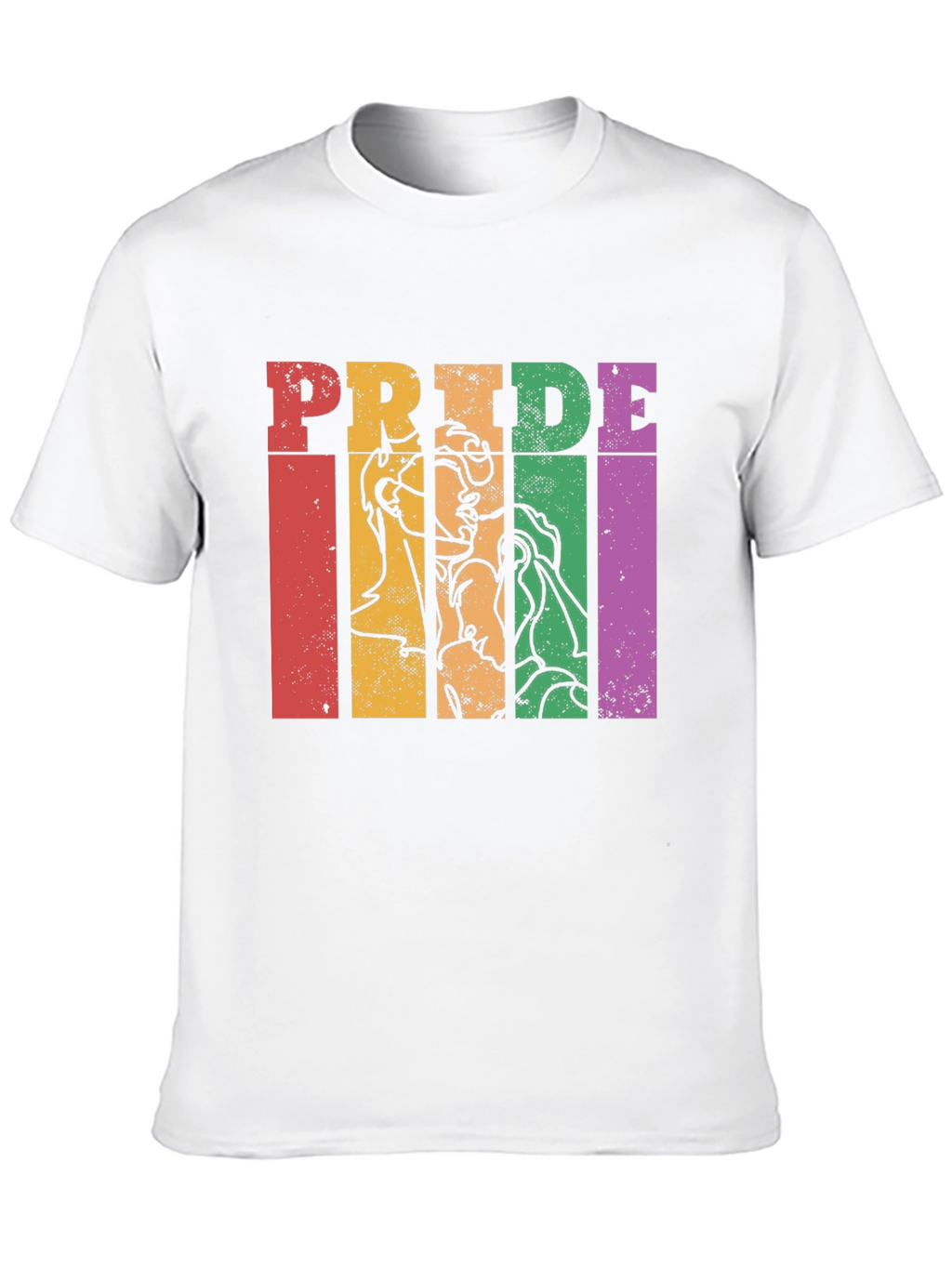 Pride Graphic Tee - Retro Rainbow Design