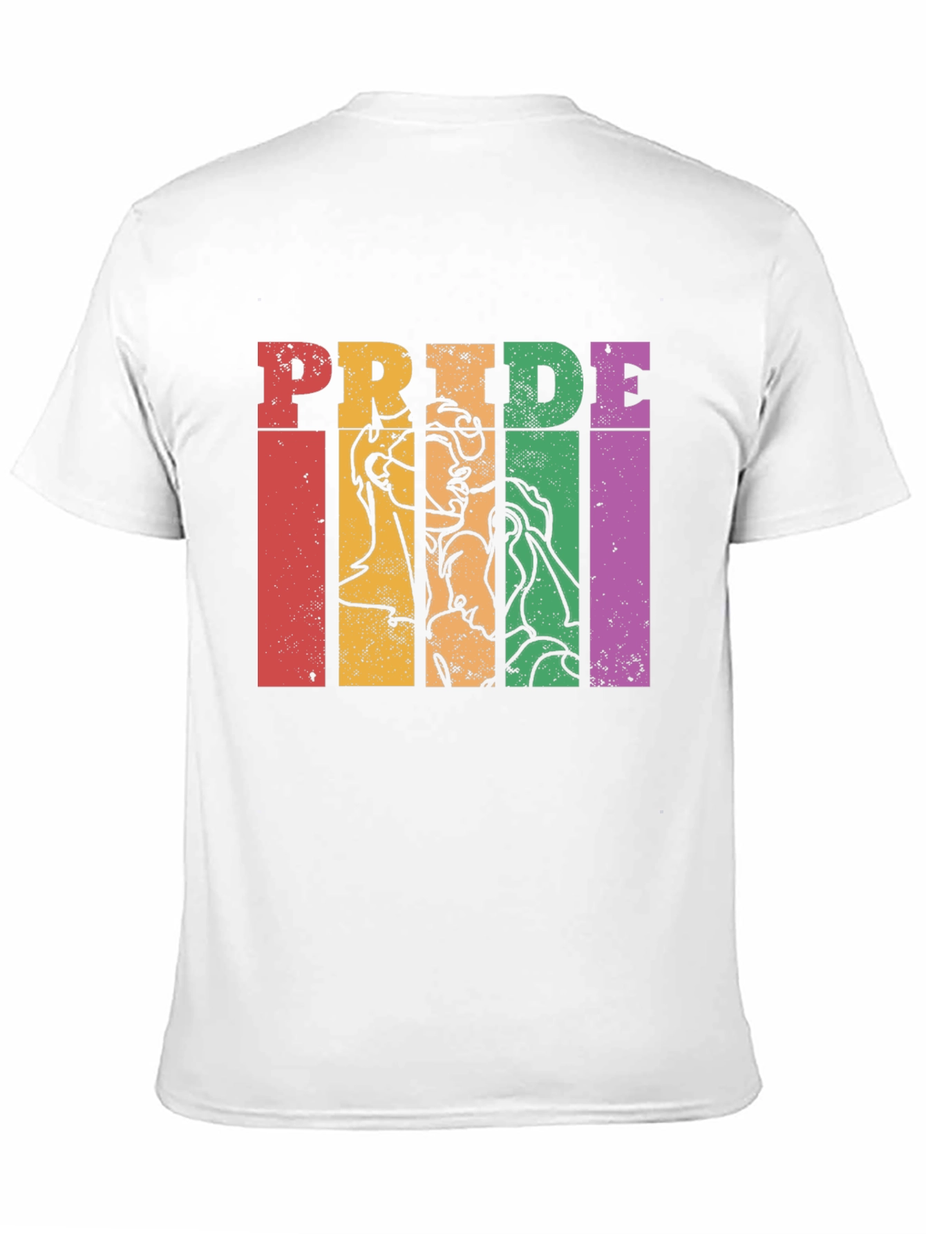 Pride Graphic Tee - Retro Rainbow Design