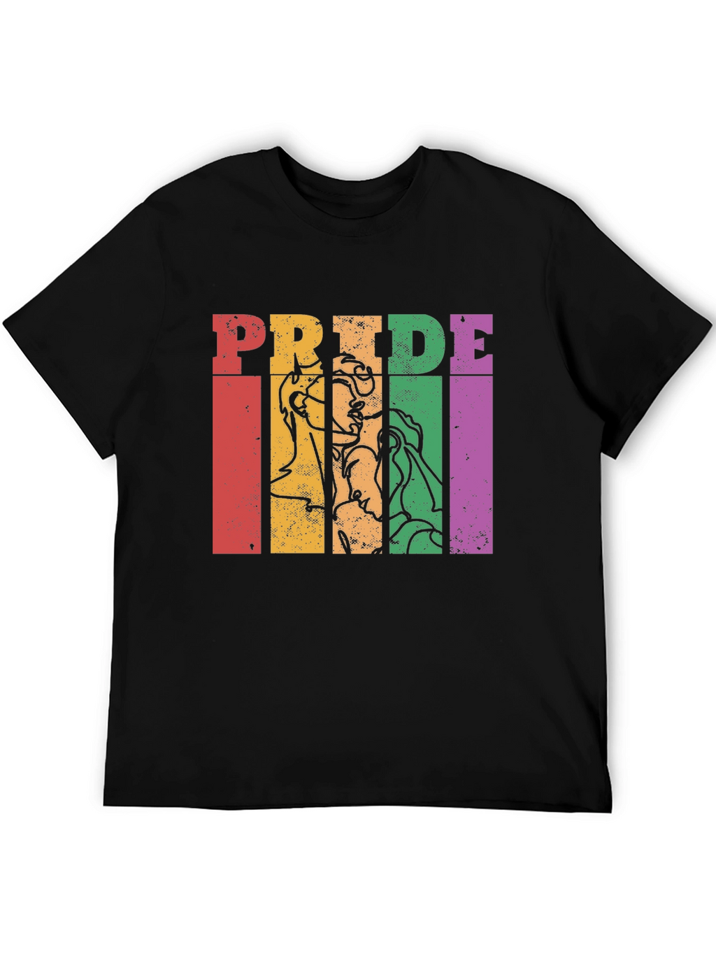 Pride Graphic Tee - Retro Rainbow Design