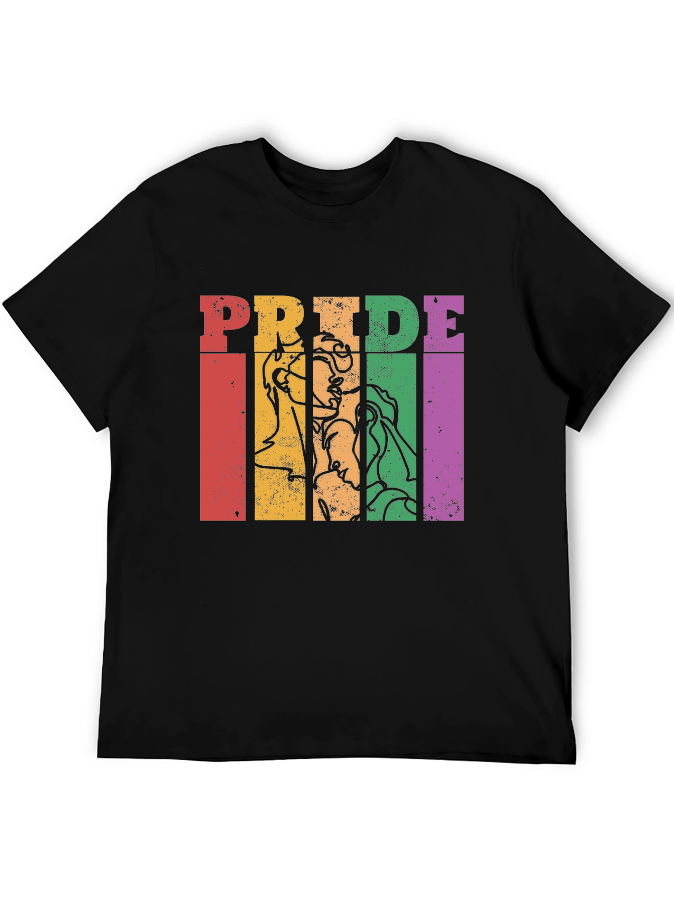 Pride Graphic Tee - Retro Rainbow Design