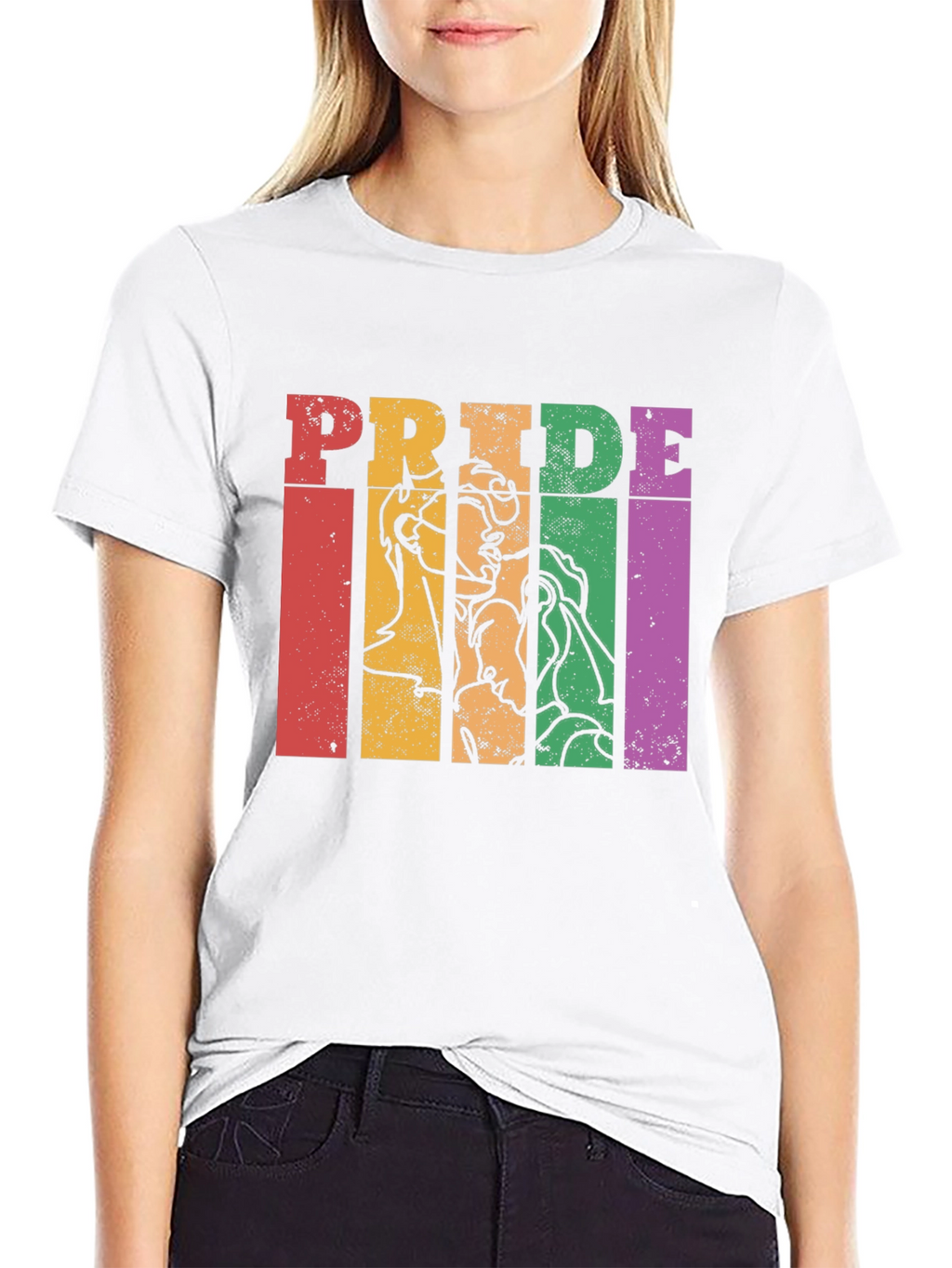 Pride Graphic Tee - Retro Rainbow Design