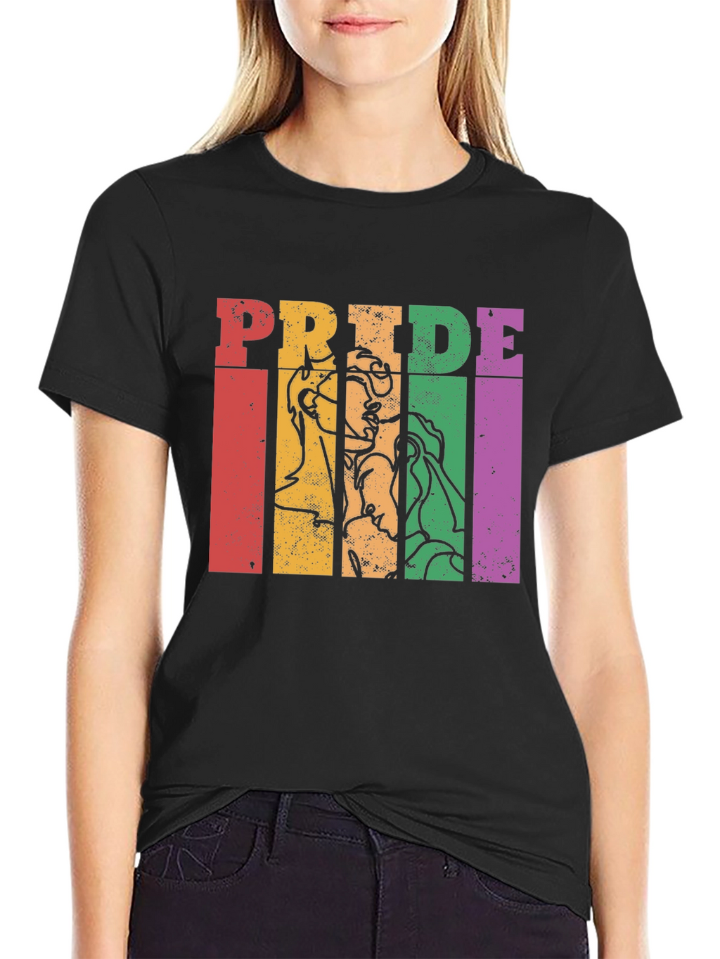 Pride Graphic Tee - Retro Rainbow Design