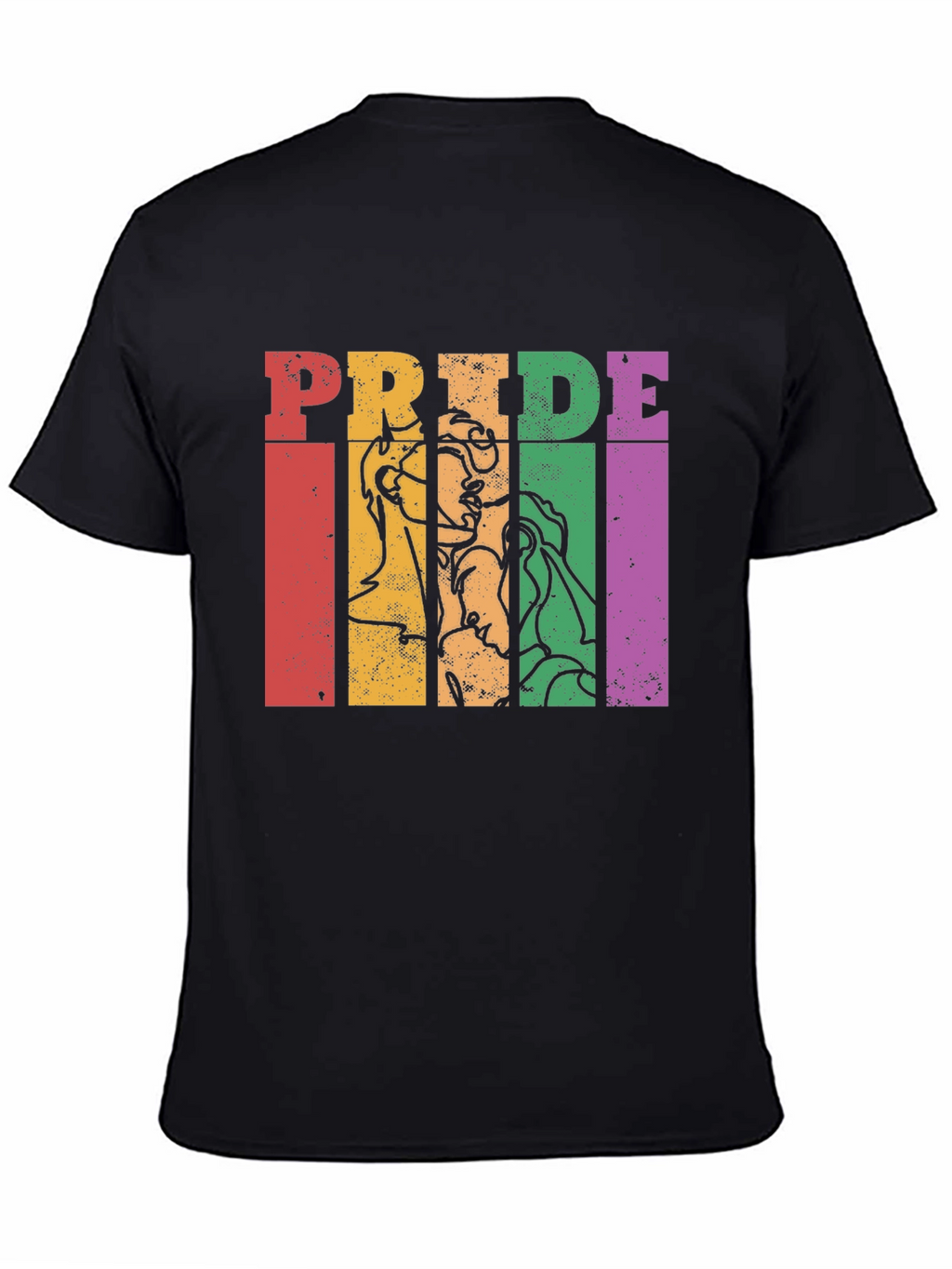 Pride Graphic Tee - Retro Rainbow Design