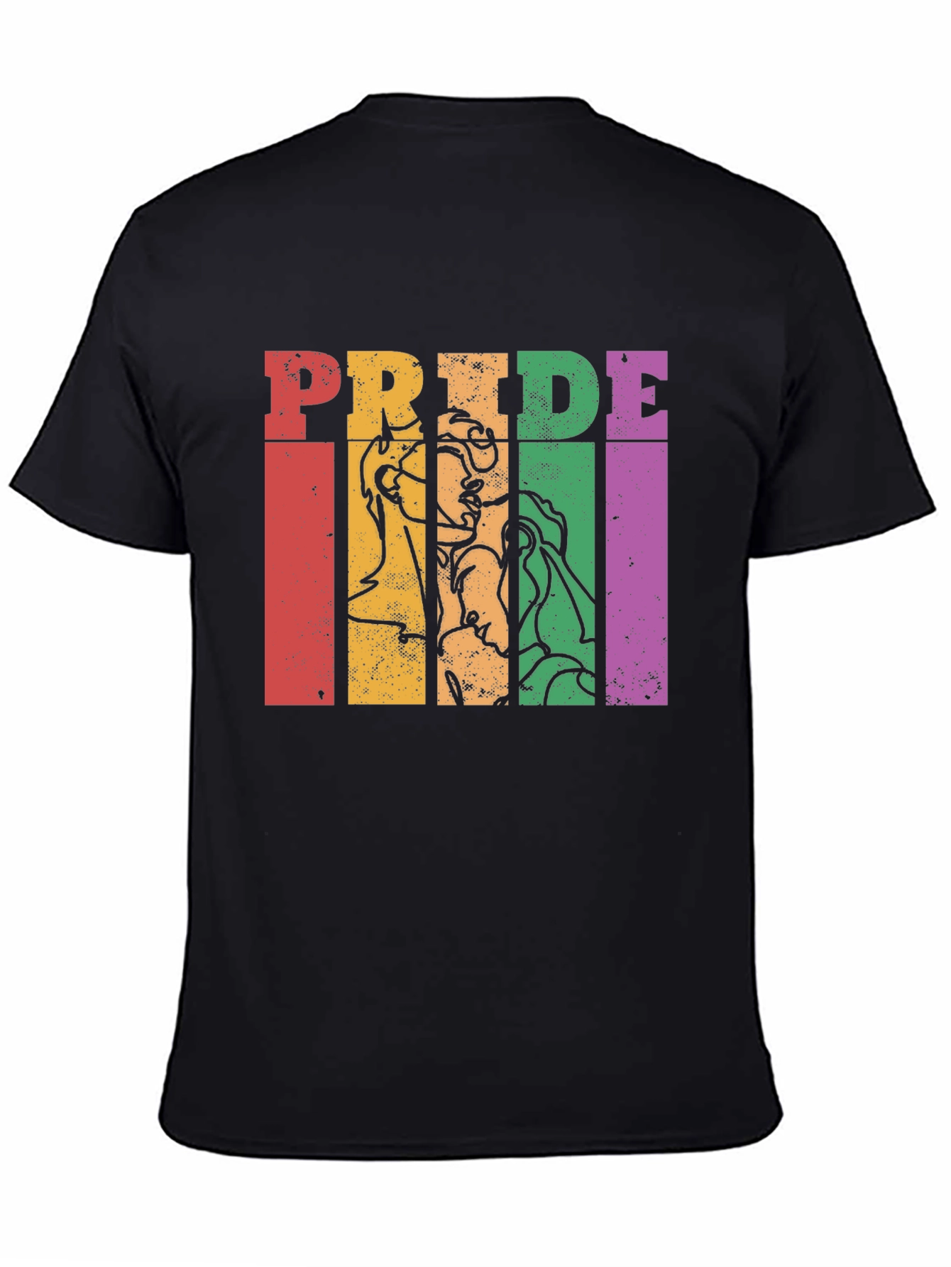 Pride Graphic Tee - Retro Rainbow Design