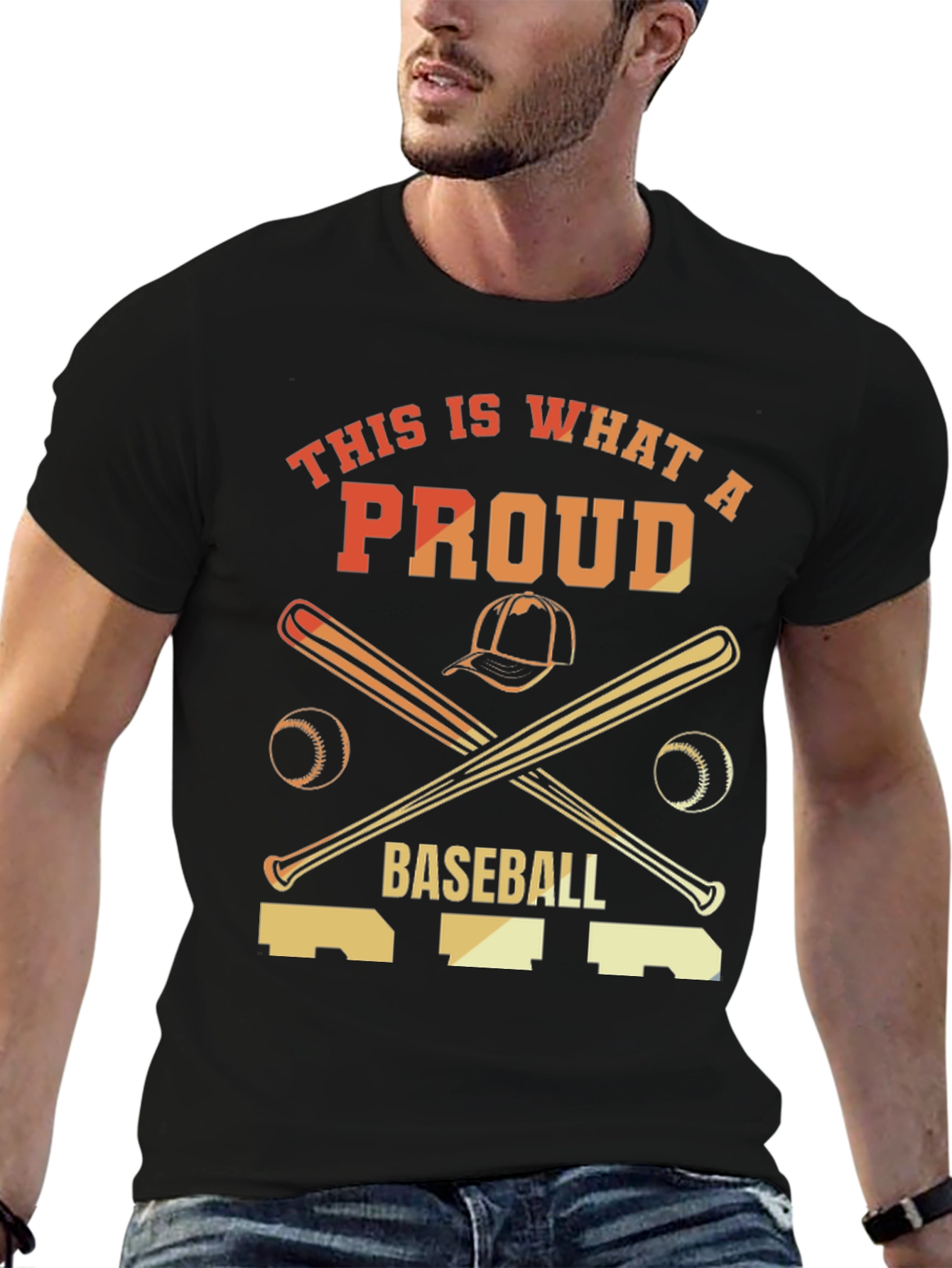 Proud Baseball T-Shirt - Baseball Bats & Hat Graphic Tee